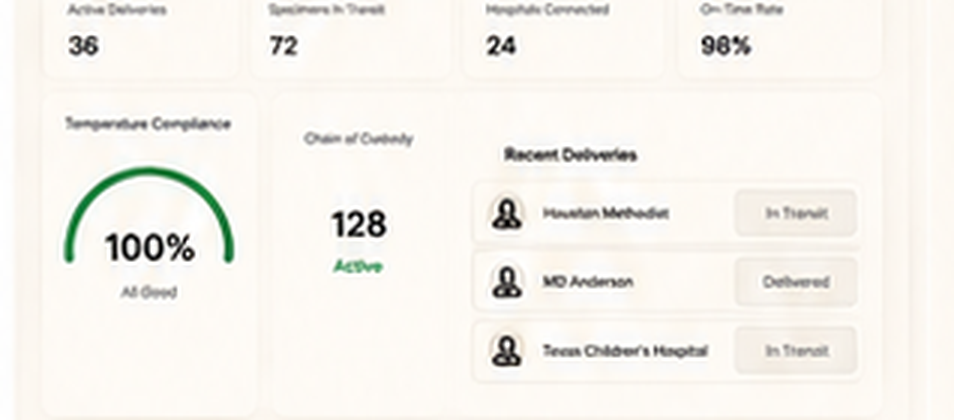 Urban Goodz medical courier dashboard